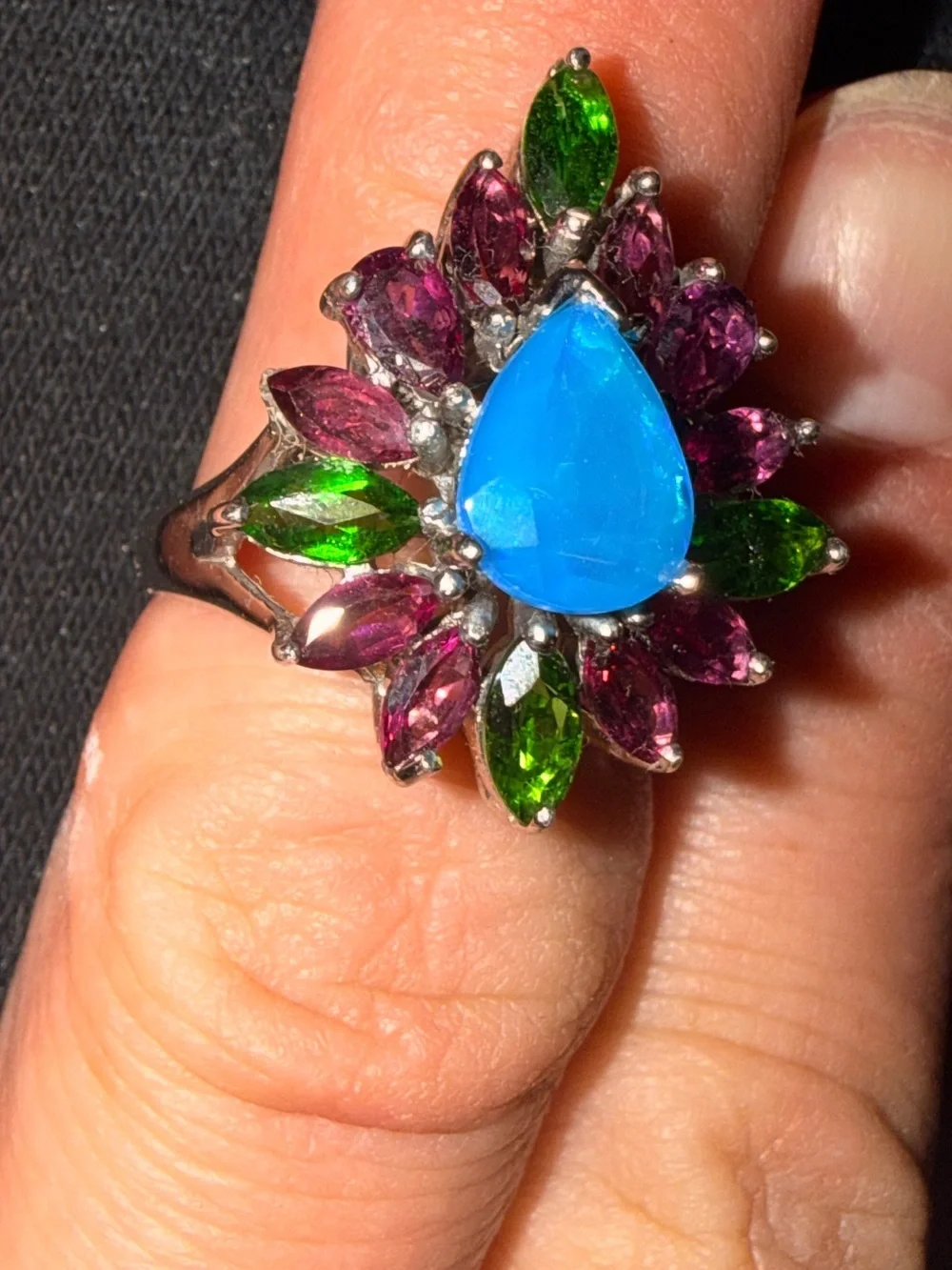 Natural blue opal Sz7.5